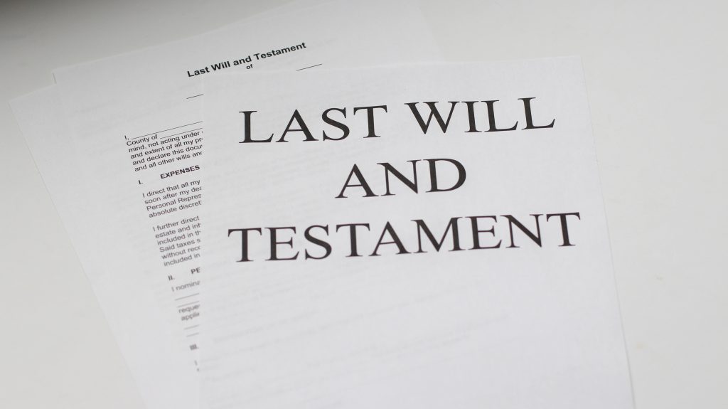 Document titled Last Will and Testament